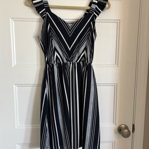 Monteau Navy Blue and White Sleeveless Sundress